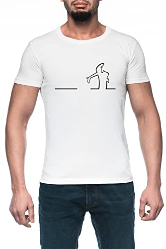 La Linea Herren Weiß T-Shirt Kurzarm Men's White T-Shirt M von Luxogo