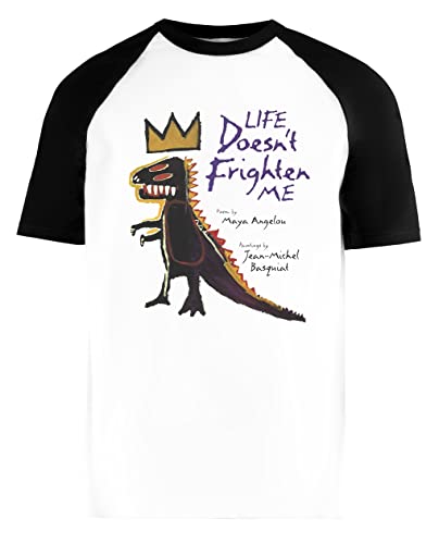 Life Doesn`T Frighten Me Unisex Weiß Baseball T-Shirt Herren Damen Kurze Ärmel Short Sleeves von Luxogo