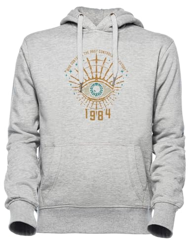 Luxogo 1984 George Orwell Control The Future Unisex Grau Jumper Kapuzenpullover Herren Damen Unisex Grey Hoodie Men's Women's von Luxogo