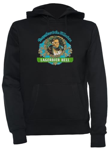 Luxogo Augustiner Munich Bee.Lagerbier Hell Unisex Schwarz Kapuzenpullover Herren Damen Unisex Black Hoodie Men's Women's von Luxogo