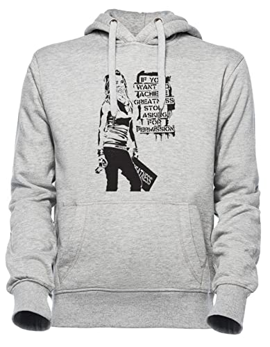 Luxogo Banksy Graffiti Quote Unisex Grau Jumper Kapuzenpullover Herren Damen Unisex Grey Hoodie Men's Women's von Luxogo