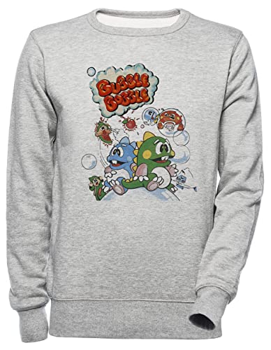 Luxogo Bubble Bobble Unisex Grau Jumper Kapuzenpullover Herren Damen Unisex Grey Jumper Men's Women's von Luxogo