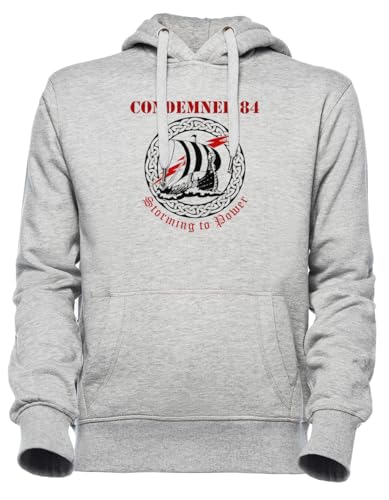 Luxogo Condemned 84 - Storming to Power Unisex Grau Jumper Kapuzenpullover Herren Damen Unisex Grey Hoodie Men's Women's von Luxogo