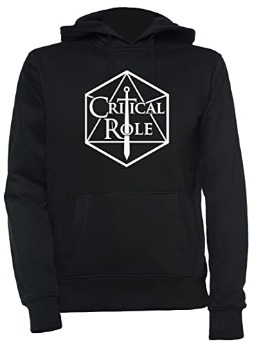 Luxogo Critical Role Logo Unisex Schwarz Kapuzenpullover Herren Damen Unisex Black Hoodie Men's Women's XXL von Luxogo