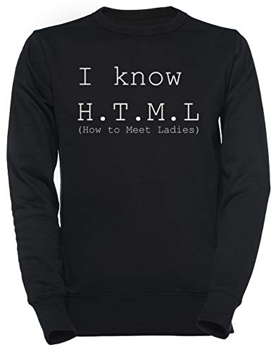 Luxogo I Know HTML Unisex Schwarz Jumper Sweatshirt Herren Damen Unisex Black Jumper Men's Women's von Luxogo