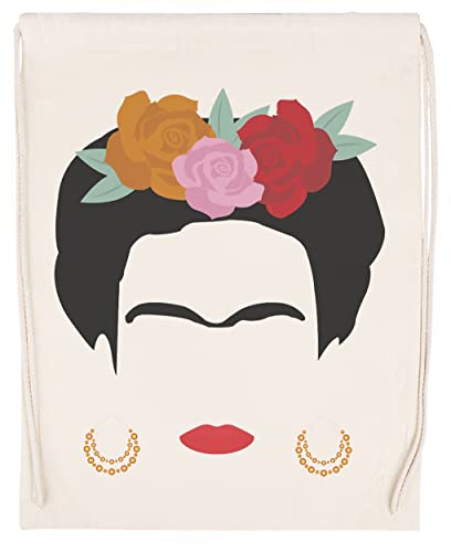 Luxogo Kahlo Beige Sporttasche Unisex Drawstring Bag Gym von Luxogo