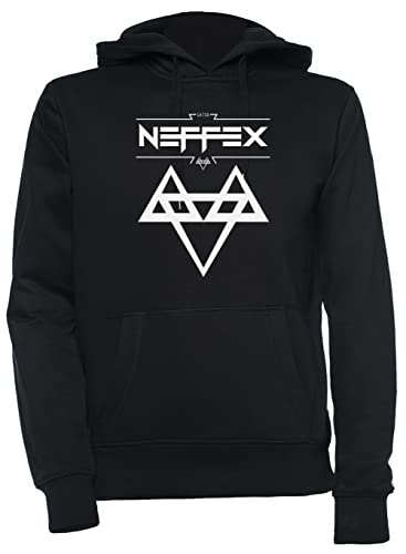 Luxogo Neffex 2 Logo Unisex Schwarz Kapuzenpullover Herren Damen Unisex Black Hoodie Men's Women's von Luxogo