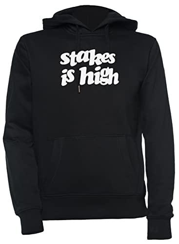 Luxogo Stakes is High Quote Unisex Schwarz Kapuzenpullover Herren Damen Unisex Black Hoodie Men's Women's XXL von Luxogo