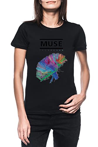 Muse The 2nd Law Damen Schwarz T-Shirt Kurzarm Women's Black T-Shirt von Luxogo