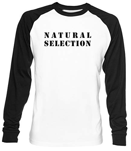Natural Selection Unisex Weiß Baseball T-Shirt Herren Damen Baseball T-Shirt von Luxogo