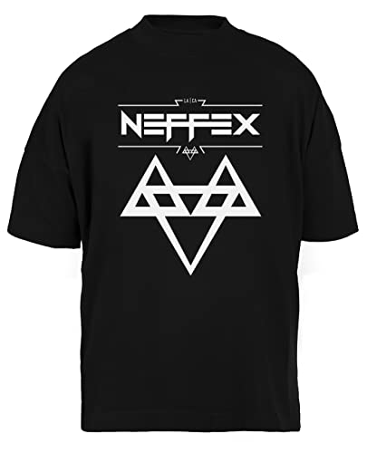 Neffex 2 Logo Unisex Schwarz Baggy T-Shirt Herren Damen Baggy Men's Women's Black T-Shirt von Luxogo