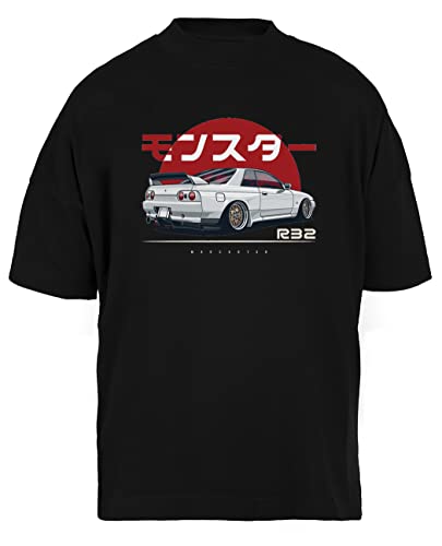 Skyline R32 GTRUnisex Schwarz Baggy T-Shirt Herren Damen Baggy Men's Women's Black T-Shirt XXL Skyline R32 GTRUnisex Schwarz Baggy T-Shirt Herren Damen Baggy Men's Women's Black T-Shirt XXL von Luxogo