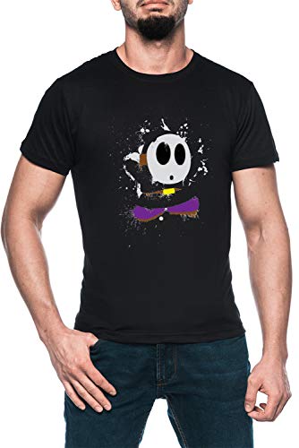 Splattery Schüchtern Kerl Stil 1 Herren Schwarz T-Shirt Kurzarm Men's Black T-Shirt L von Luxogo