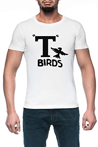 T Birds from Grease Herren Weiß T-Shirt Kurzarm Men's White T-Shirt von Luxogo