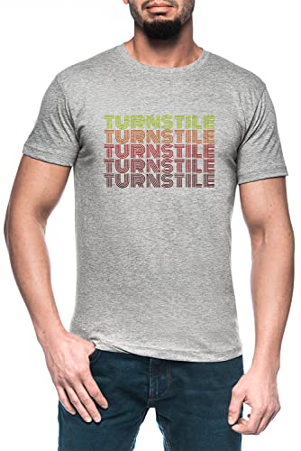 Turnstile Vintage Herren Grau T-Shirt Kurzarm Men's Grey T-Shirt von Luxogo