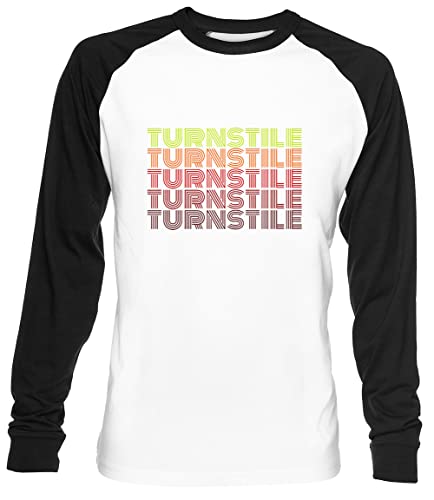 Turnstile Vintage Unisex Weiß Baseball T-Shirt Herren Damen Baseball T-Shirt von Luxogo