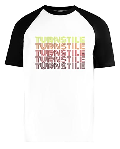 Turnstile Vintage Unisex Weiß Baseball T-Shirt Herren Damen Kurze Ärmel Short Sleeves von Luxogo