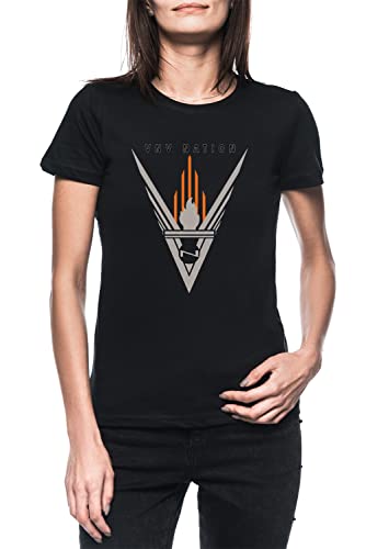 VNV Nation Damen Schwarz T-Shirt Kurzarm Women's Black T-Shirt L von Luxogo