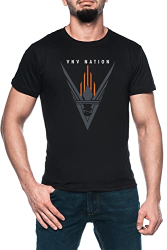 VNV Nation Herren Schwarz T-Shirt Kurzarm Men's Black T-Shirt L von Luxogo