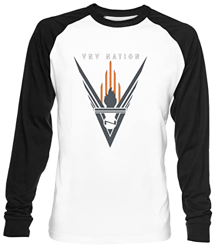 VNV Nation Unisex Weiß Baseball T-Shirt Herren Damen Baseball T-Shirt von Luxogo