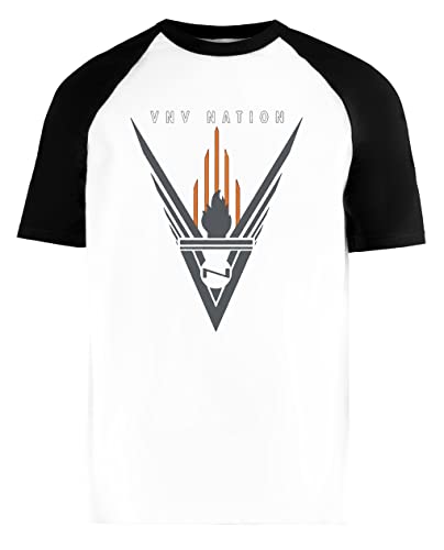 VNV Nation Unisex Weiß Baseball T-Shirt Herren Damen Kurze Ärmel Short Sleeves XL von Luxogo