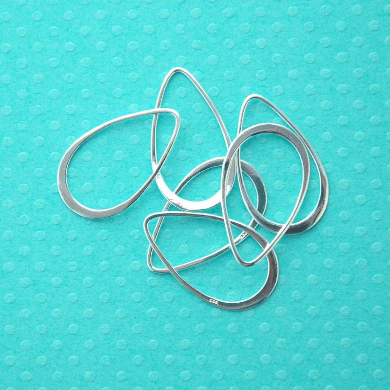 Sterling Silber Ohrringe in Tropfenform, Kettenkomponenten 28 Mm | 6 Stück Sterling Silber Ohrringe in Tropfenform, Kettenkomponenten 28 Mm | 6 Stück von LuxorSupplies