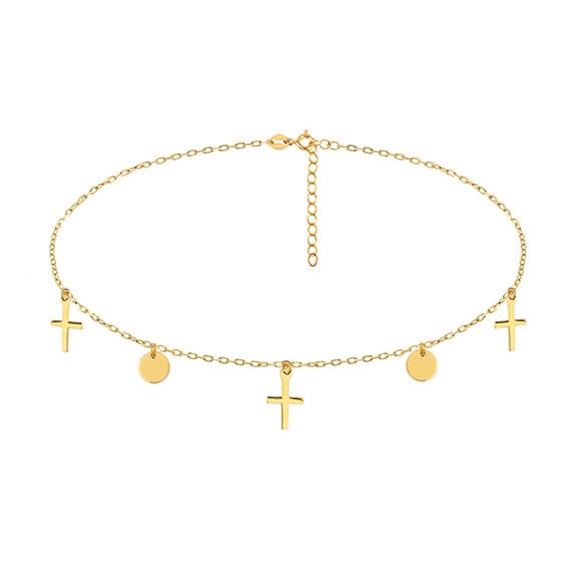 Halsband Mit Anhängern Kreuze Und Scheiben von LuxoroDesignJewelry