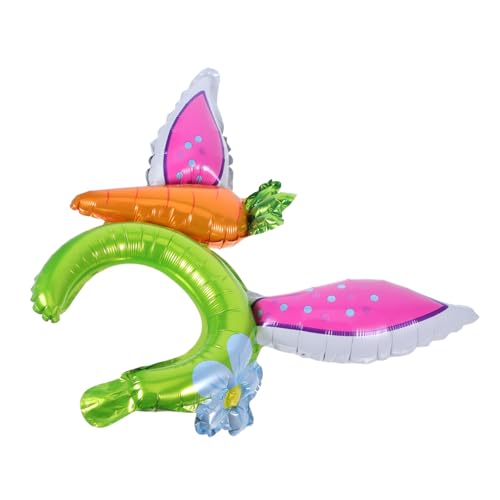 Luxshiny 10stücke Bunny Ear Kopfband Set Mit Niedlichen Luftballons in Karotten Hasenohren-design Festtagsdekoration Für Junge Mädchen Und Frühlingsfeiern von Luxshiny