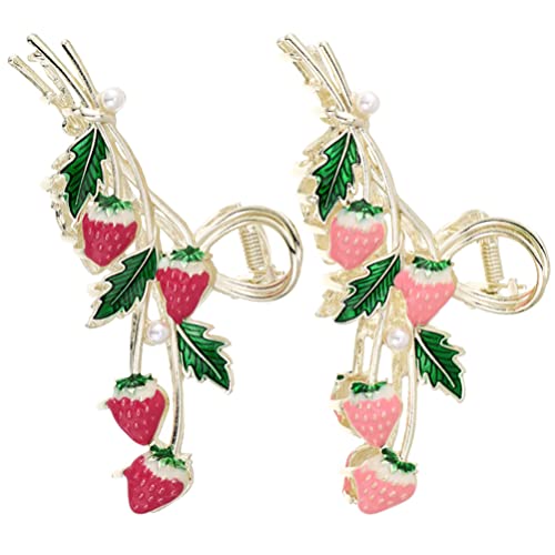 Luxshiny 2stücke Erdbeer-haarspangen Für Damen Große Dekorative Haarklammern Für Stilvolle Frisuren Für Partys Und Alltag Und Leicht Zu Handhaben Perfektes Haarschmuck-accessoire von Luxshiny