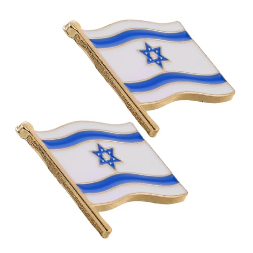 Luxshiny 2 Stück Israelische Flaggen Anstecknadeln Kreative Brosche für Partys Kleidung und Internationale Reisen Metallabzeichen für Männer und Frauen Souvenir Badge von Luxshiny