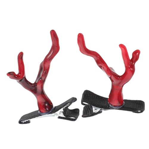 Luxshiny 2 Stück Longjiao Kopfschmuck Haarzubehör Drachenhörner Haarspangen für Frauen mit dünnem Haar Haarspangen für das Damenstyling Haarschmuck für Damen Metall rot von Luxshiny