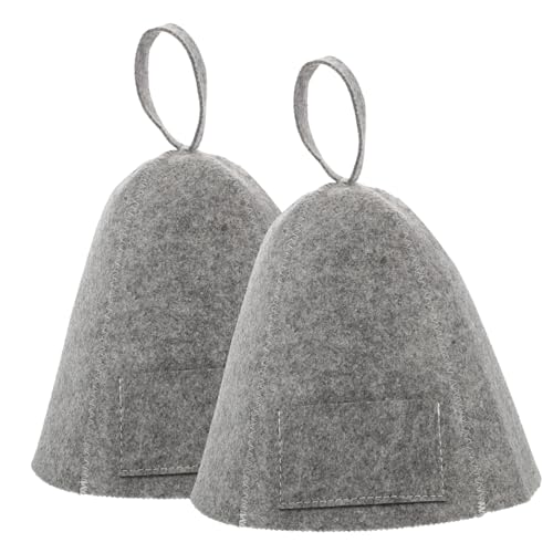 Luxshiny 2 Stück Saunahut Damen aus Premium Filz Hitzeisolierende Badehaube mit Praktischem Aufhängehaken Atmungsaktive Saunakappe für Spa Sauna und Duschen Schützt Haare vor Hitze und von Luxshiny