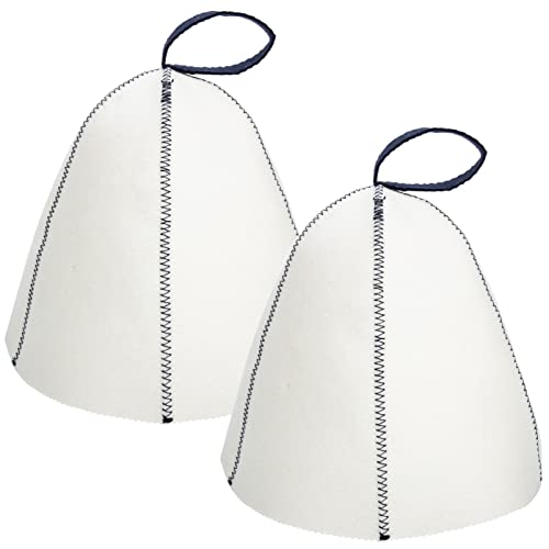Luxshiny 2 Stück Saunahut Saunakappe Filzkappe Sauna Hut Mütze Filzhut Herren Damen Wolle Filz Saunamütze Saunakappe für Frauen Männer Wellness Mütze Duschhaube Bade Kopfbedeckung von Luxshiny