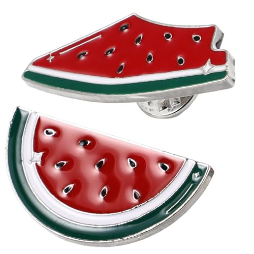 Luxshiny 2 Stück Wassermelonenbrosche: Emaille-Anstecknadeln In Fruchtform Für Kleidung Hüte Taschen – Rot von Luxshiny
