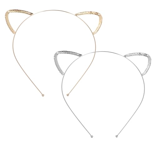 Luxshiny 2 Stück Weibliche Katzenohr-Stirnbänder Schicke Katzenohr-Haarreifen Katzenohren-Haar-Accessoires Für Halloween-Partys Abschlussball Festivals Cosplay von Luxshiny
