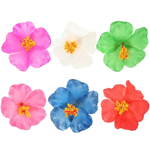 Luxshiny 6 StüCk Hawaii Blumen Haarklammer: Hibiskus Haarspangen FüR Frauen Und MäDchen - Eleganter Haarschmuck FüR Strand, Party Und Hochzeit von Luxshiny