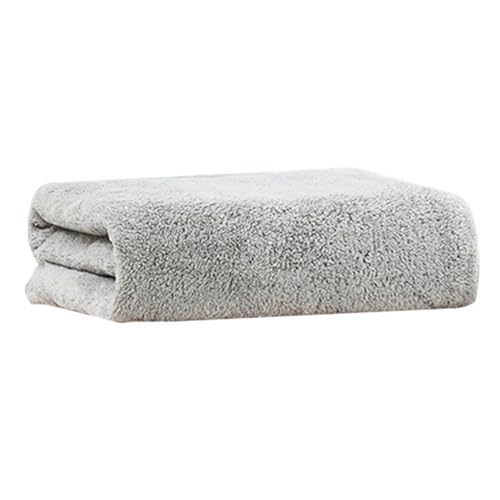 Luxshiny Großes Korallenfleece Badetuch Wasserabsorbierendes Dickes Handtuch Für Zuhause Und Spa Hellgrau von Luxshiny
