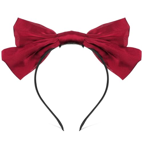 Luxshiny Großes Schleifen-stirnband Für Damen Eleganter Haarreif Mit Roter Schleife Vielseitig Für Partys Cosplay Und Alltag Robust Und Bequem Für Besondere Anlässe von Luxshiny