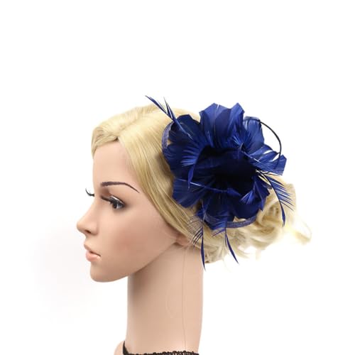 Luxshiny Haar-Seitenclip 1920Er-Jahre-Fascinator-Haarspange Blumen-Haarnadel -Teeparty-Fascinator Für Frauen Und Mädchen (Marineblau) von Luxshiny