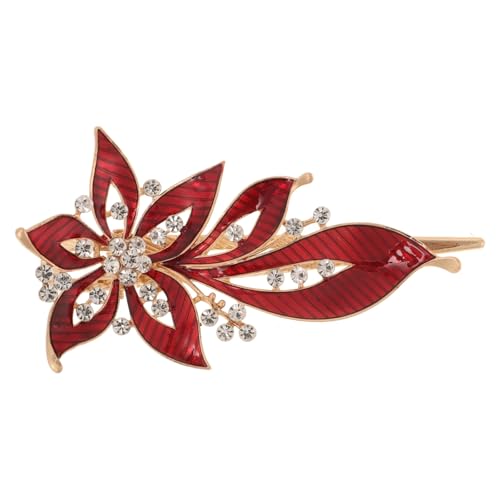 Luxshiny Haarspangen Hochzeit Haarspange Braut Haarnadeln Kristall Antik Haarschmuck für Frauen Damen Kopfschmuck Zubehör (Rot) von Luxshiny