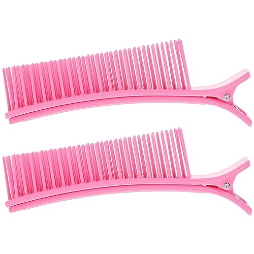 Luxshiny Haarspangen Mit Entenschnabel 2 Stück Friseurklammern Salon-Schneideklammern Abteilklammern Kamm Haarschichtung Klammern Für Damen Und Mädchen Salon (Rosa S) Entenschnabelclips von Luxshiny