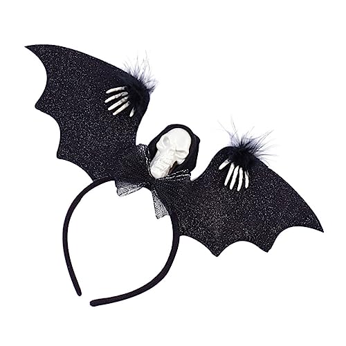 Luxshiny Halloween-Fledermaus-Schädel-Stirnband Led-Leuchtende Haarreifen Fledermausflügel-Stirnband Für Halloween-Partyzubehör Cosplay-Kostüm von Luxshiny