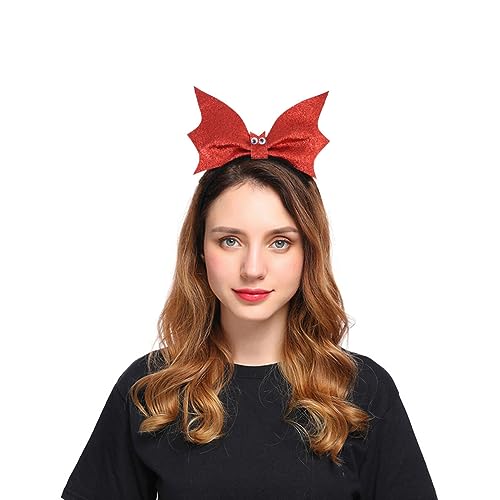 Luxshiny Hexenkostüm Für Damen Halloween-simulations-stirnband Fledermausflügel Stirnband Fledermaus Stirnband Weihnachtshaarreifen Feiertagsbogen-stirnband Fräulein Großer Bogen Kleidung von Luxshiny