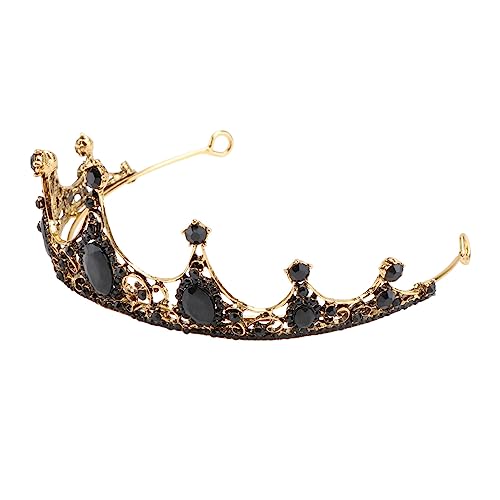 Luxshiny Kristall Tiara Haarschmuck Für Hochzeitsfeiern Kopfschmuck Aus Kristall Vintage-dekor Schwarze Strasssteine Hochzeit Kopfschmuck Stirnband Kostümpreise Schal Abschlussball Mädchen von Luxshiny