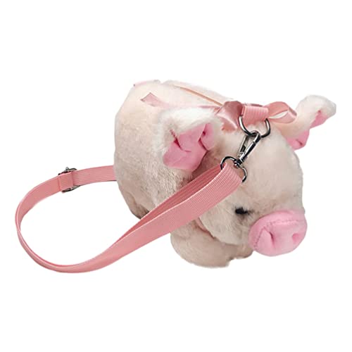 Luxshiny Plüsch Schweinchen Umhängetasche Cartoon- Schwein- Handschultergeldbeutel für Frau Mädchen (Rosa) von Luxshiny