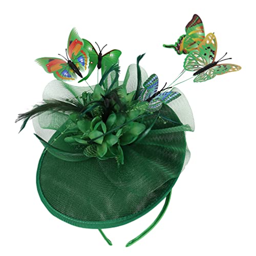 Luxshiny Schmetterlings-cocktailhut Fascinator Hüte 20er 50er Jahre -faszinator Diademe Für Mädchen Tea- Party- Faszinator Kleid Polyesternetz Tarnung Schleife Dekoration Fräulein von Luxshiny