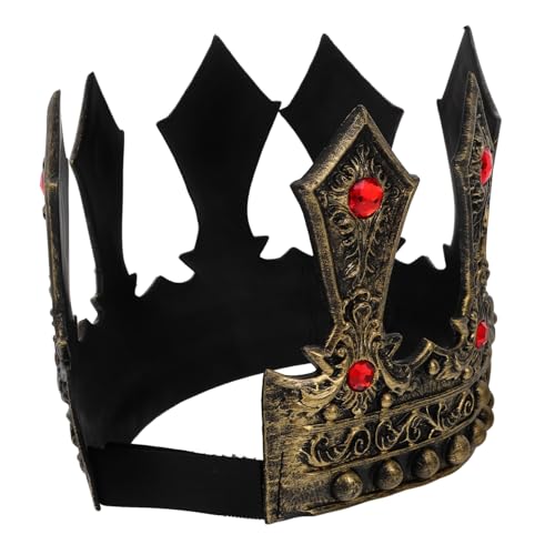 Luxshiny Verstellbare Königskrone für Männer Mittelalterliches Kostümzubehör für Partys Cosplay und Geburtstagsfeiern Leicht und Komfortabel mit Anpassbarem Band für Optimalen Sitz von Luxshiny