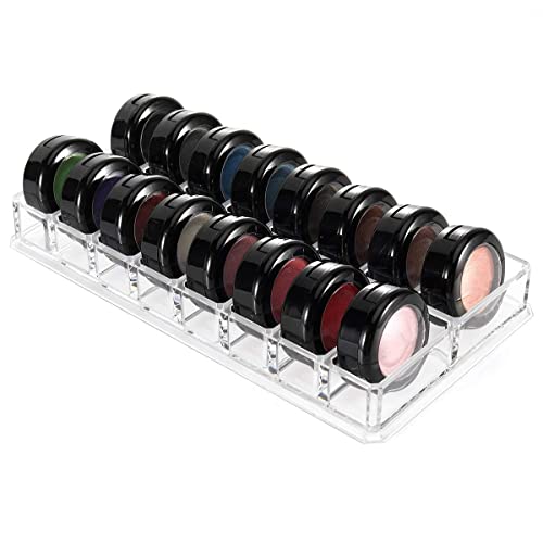 Luxspire Acryl Lidschatten Organizer, 16 Plätze Kosmetik Schubladenbox Lippenstift Organizer Puder Palette Halterung Schmink Aufbewahrung Make up Lagerung Transparent Kosmetik Box, Durchsichtig von Luxspire