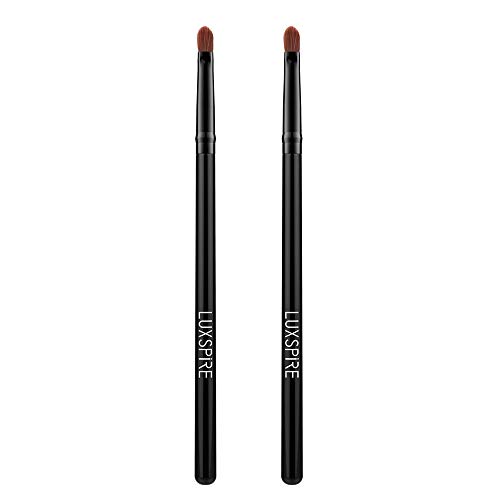 Luxspire Lippenbürste, 2 Stück Make Up Lippenpinsel Lidschatten Pinsel Lip Liner Konturpinsel Kunstfaser Lip Gloss Pinsel Professional Beauty Make-up Pinsel für Lippen Make Up, Schwarz von Luxspire