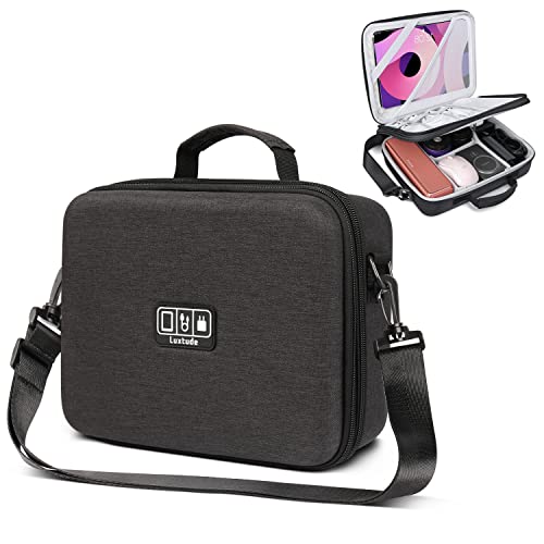 Luxtude Eva Kabeltasche Organizer, Groß Hartschale Elektronik Kabel Organizer Tasche Etui, Reise Hardcase Tablet Tasche Elektronisches Zubehör für iPad(bis zu 27.9cm) Ladekabel Powerbank Ladegerät von Luxtude